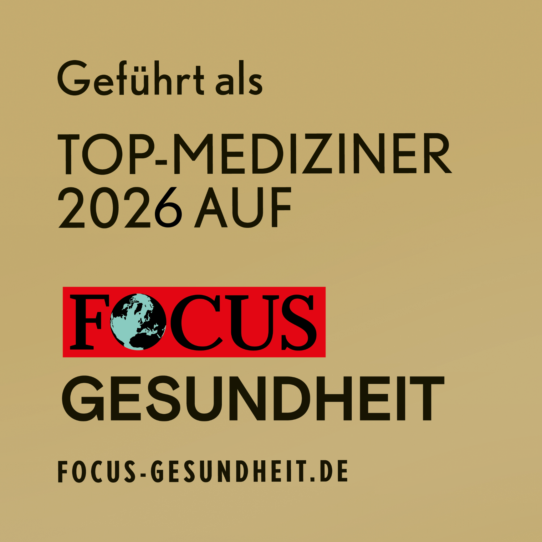 Auszeichnung von Focus Top Mediziner 2026